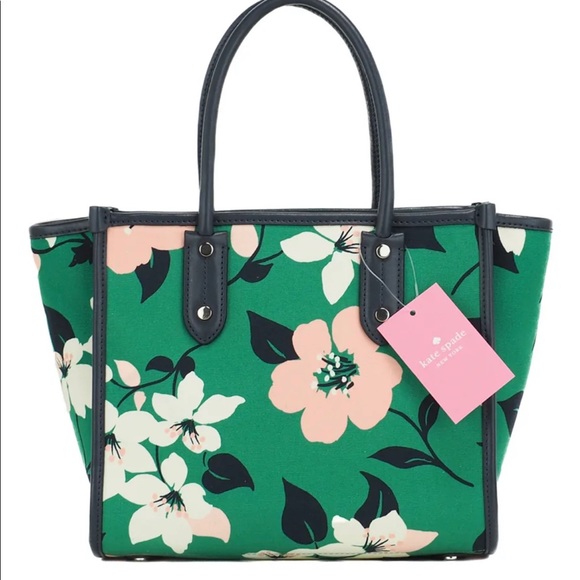 ✨NWT✨Kate Spade Ella Lily Blooms Canvas Small Tote - Picture 2 of 6